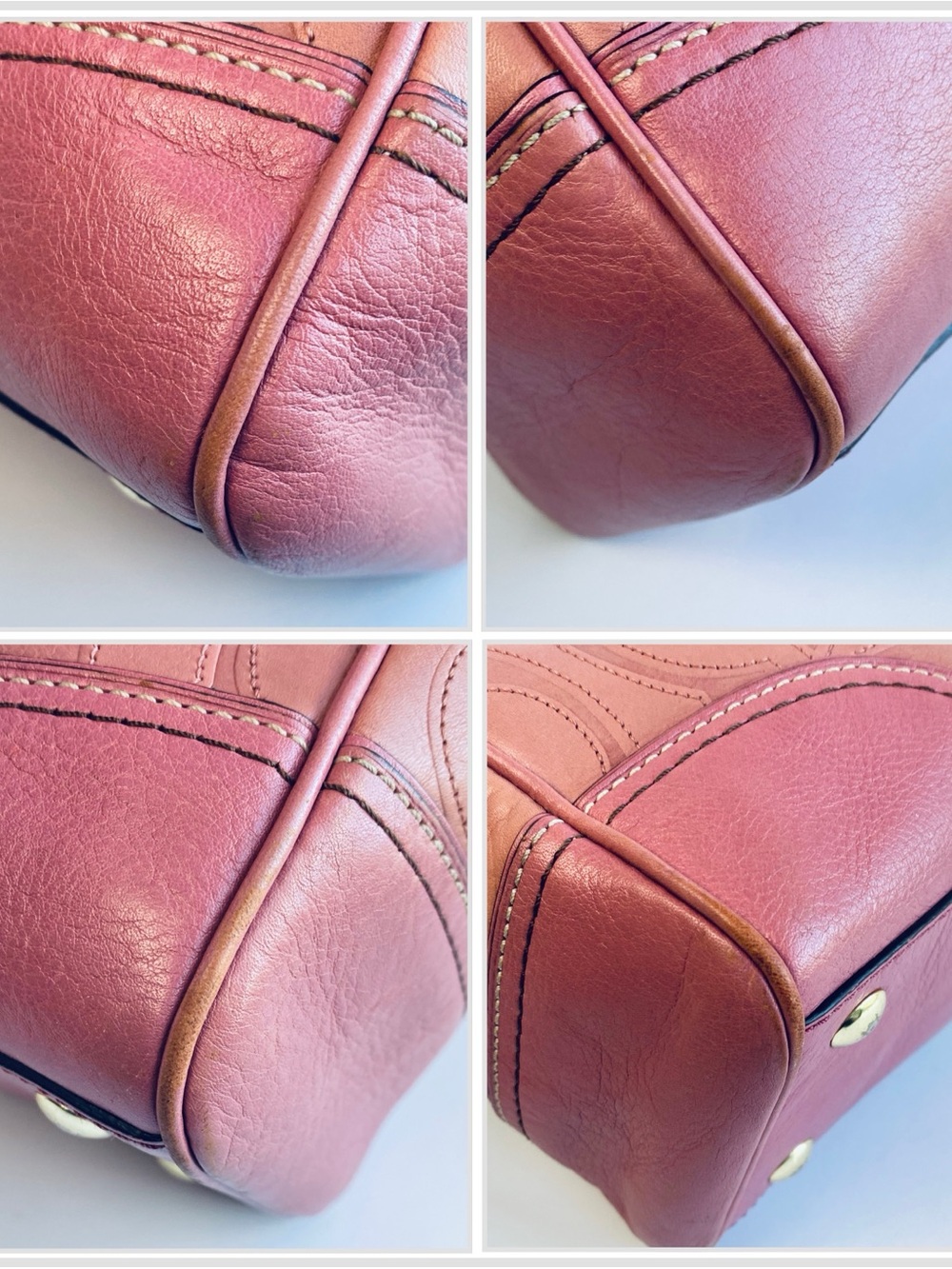 Coach Rare Rose Pink Y2K Embossed Hampton Shoulder Bag - Picture 11 of 13